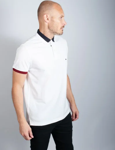 Tommy Hilfiger Colour Block Collar Polo | White