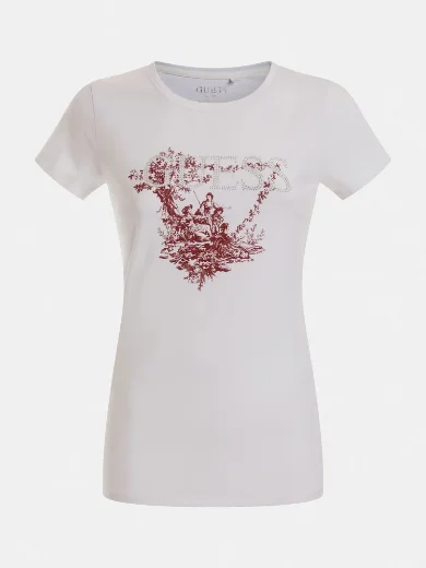 Guess Women's Rhinestone Logo T-Shirt | White