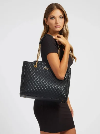 Guess Maila Quilted Tote Bag | Black