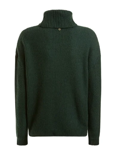 Guess Dawna Cable Knit Turtleneck Sweater | Green