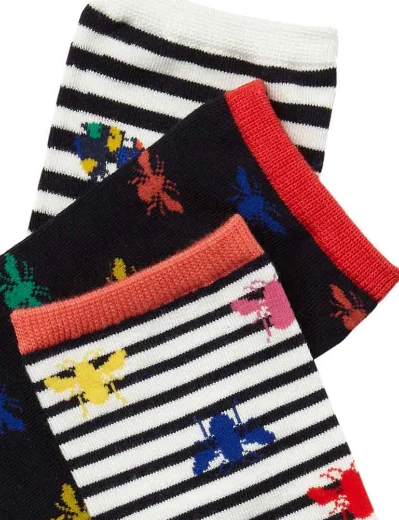Joules Excellent Everyday 3 Pack Socks | Multi Bee
