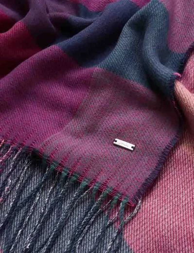 Joules Wetherby Scarf | Navy/Pink Check
