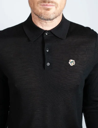 Ted Baker Wembley Knitted Polo Shirt | Black