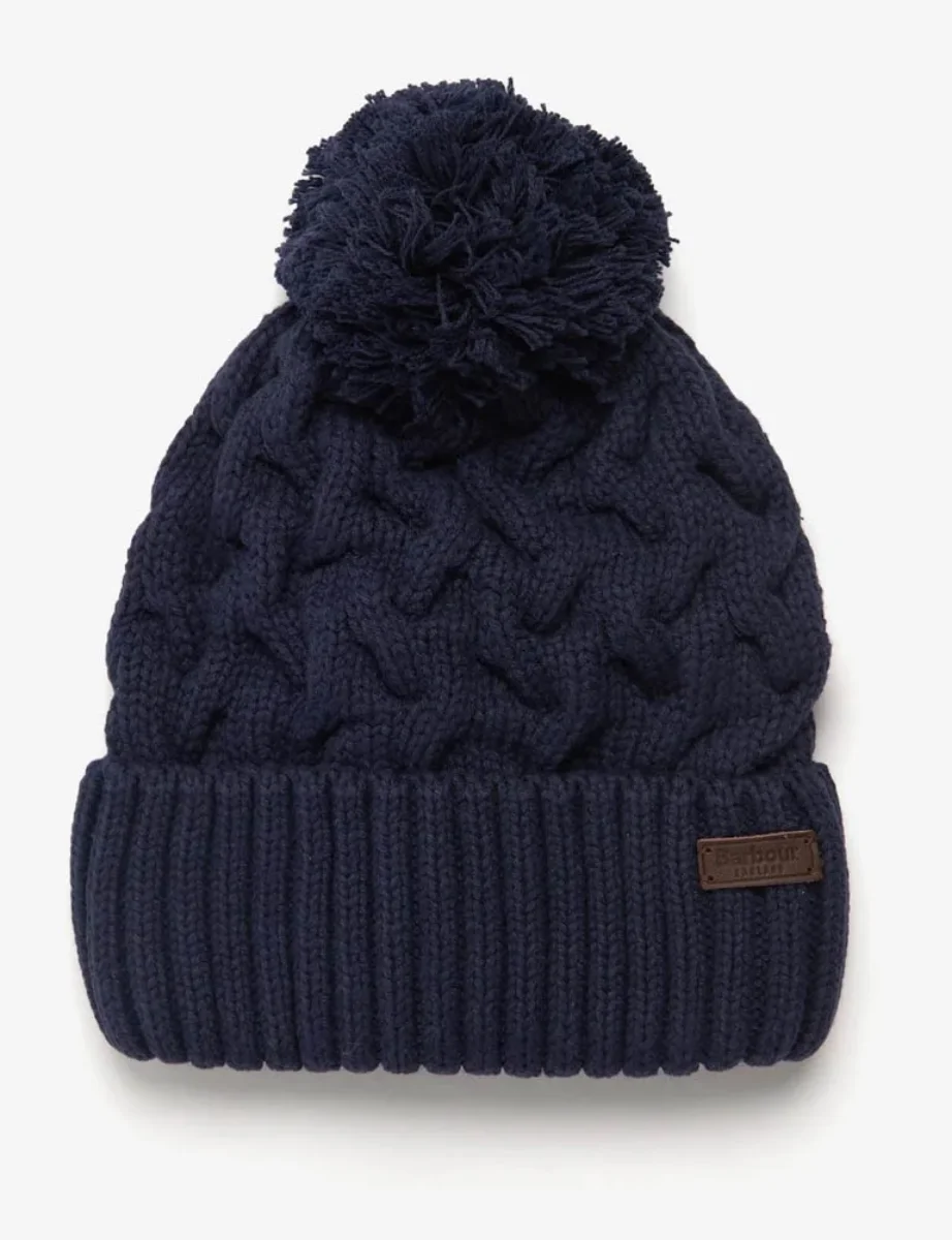 Barbour Gainford Cable Beanie | Navy