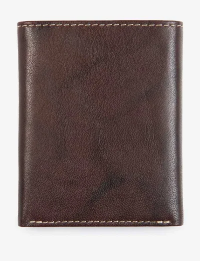 Barbour Crail Leather Trifold Wallet | Chestnut Brown
