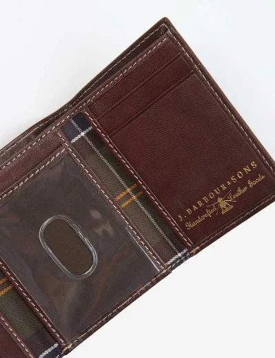 Barbour Crail Leather Trifold Wallet | Chestnut Brown