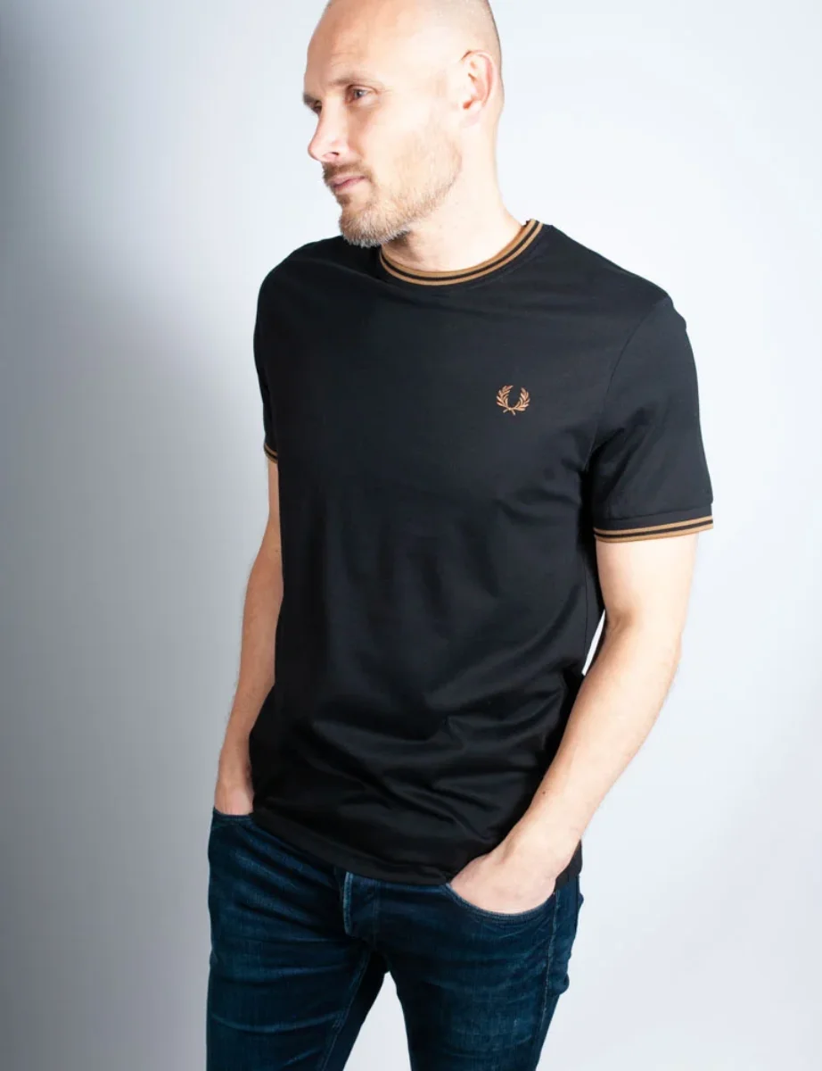 Fred Perry Twin Tipped T-Shirt | Black / Stone