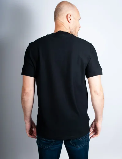 Fred Perry Stripe Panel Pique T-Shirt | Black
