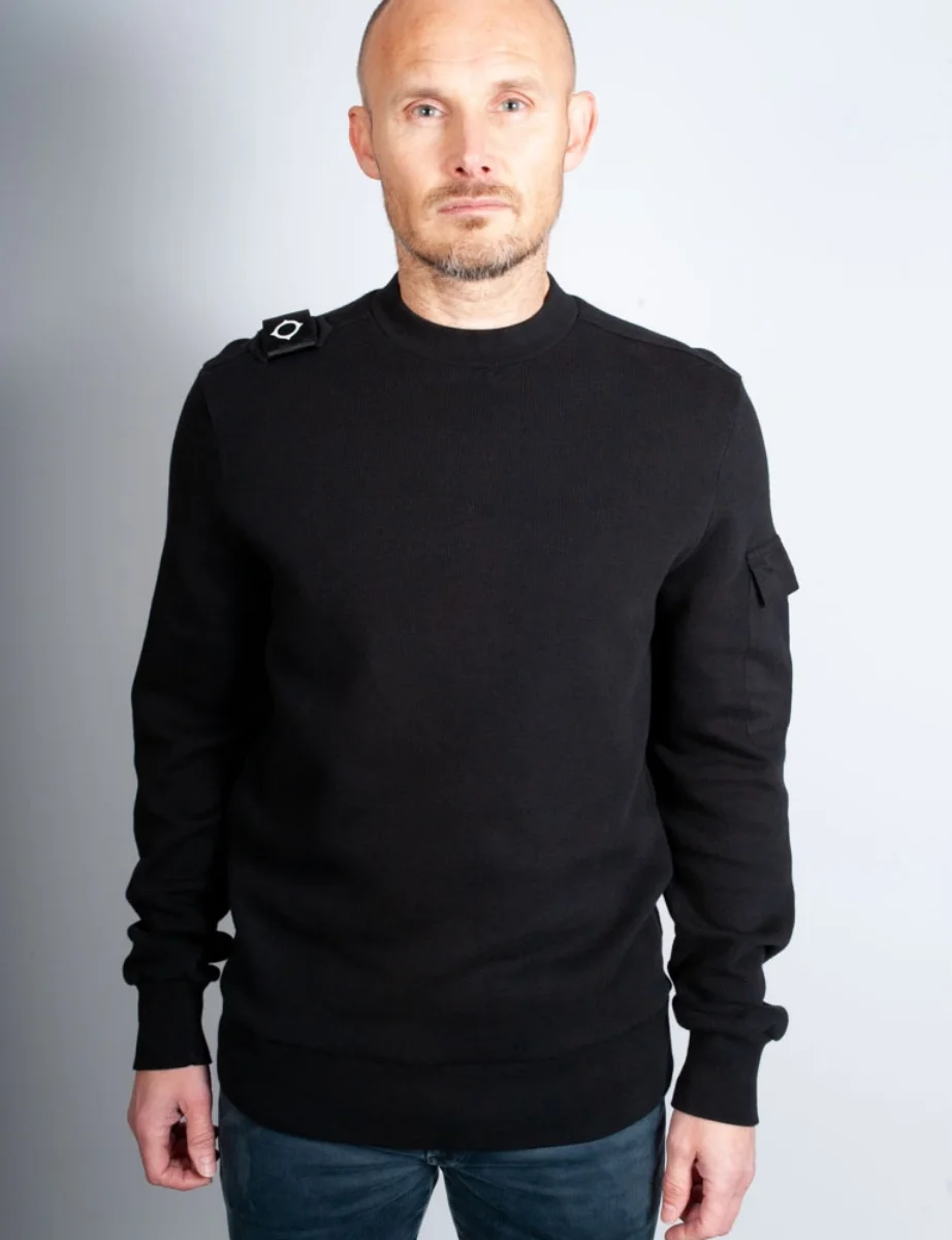 MA Strum DFI Crew Neck Sweater | Black