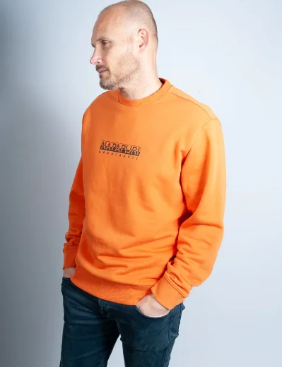 Napapijri Box Logo Crew Neck Sweatshirt | Orange Butternut