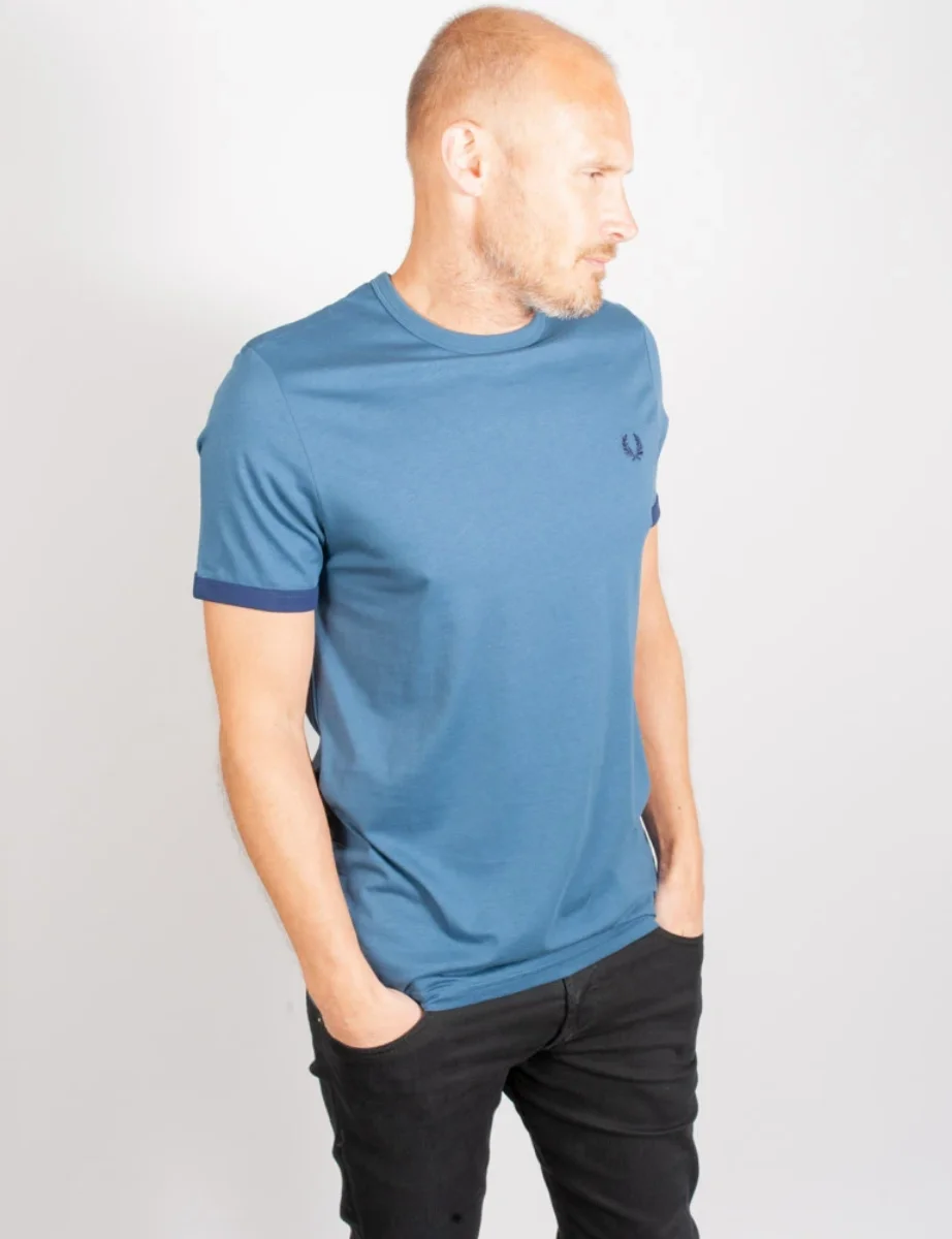 Fred Perry Ringer T-Shirt | Midnight Blue
