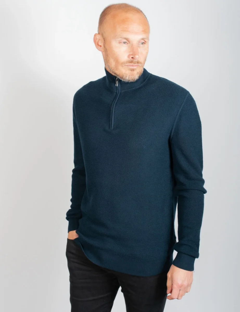 Ted Baker Meaddo Half Zip Knitted Jumper | Navy