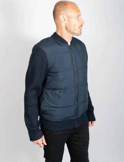 Ted Baker Spores Wadded Zip Through Knit | Navy