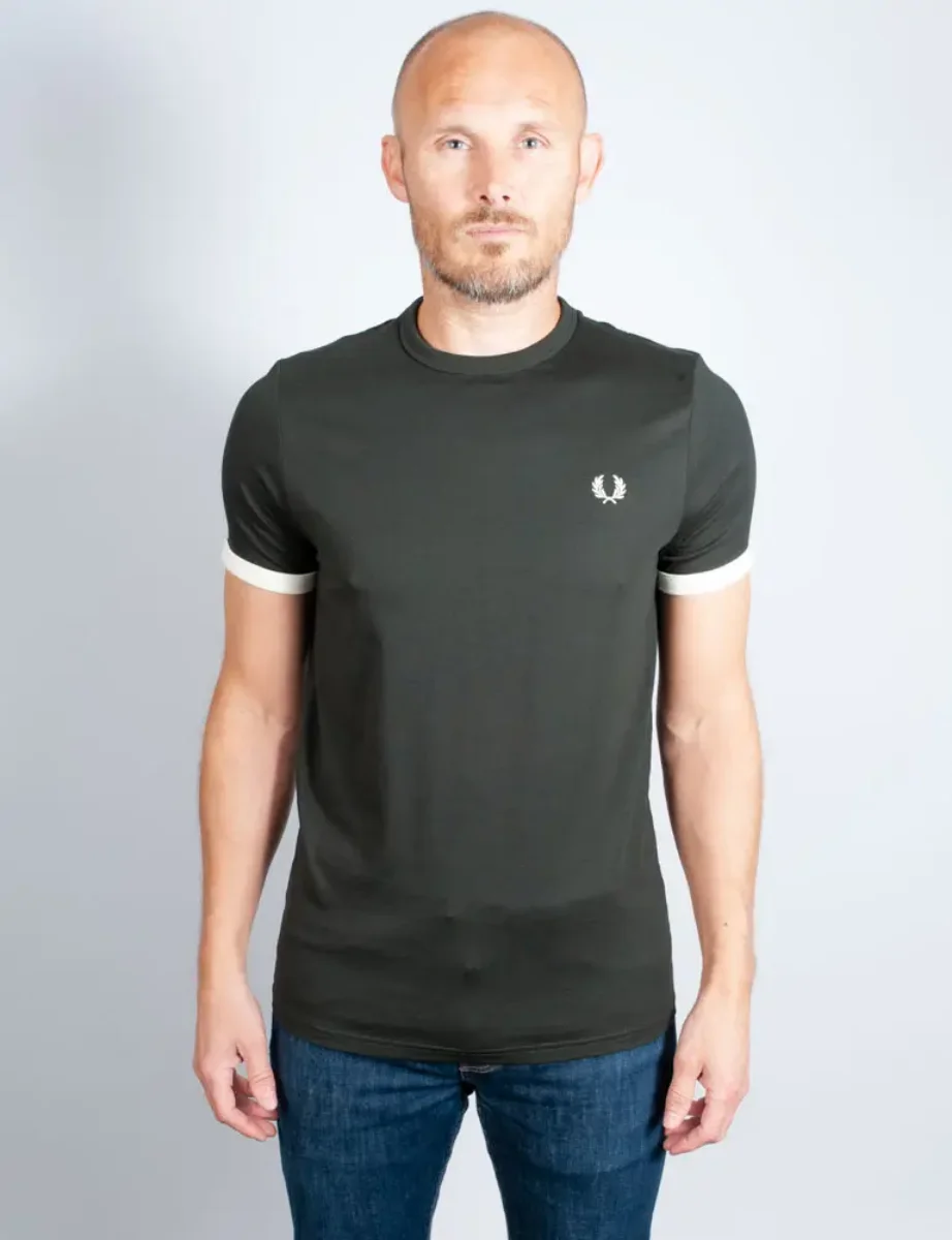 Fred Perry Ringer T-Shirt | Night Green