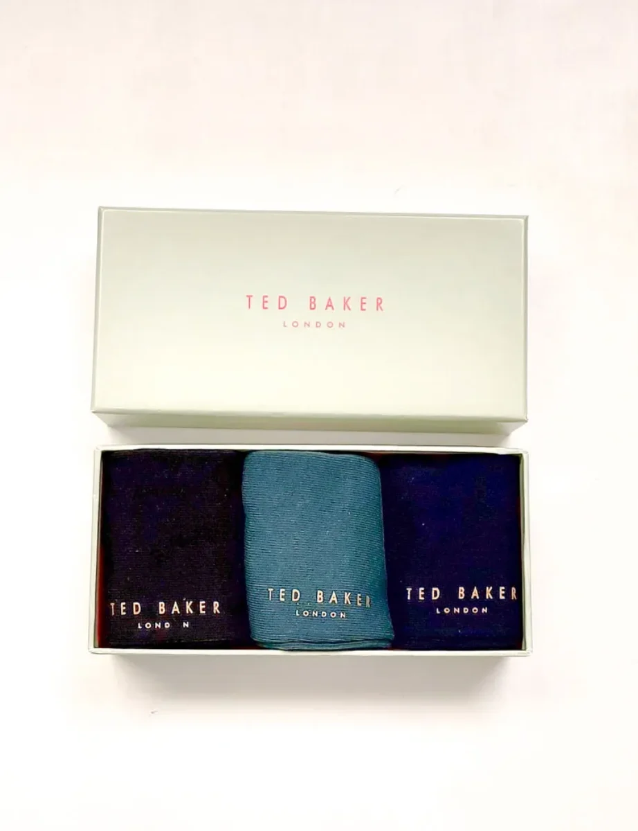 Ted Baker Claspak Assorted Three Pack of Socks 