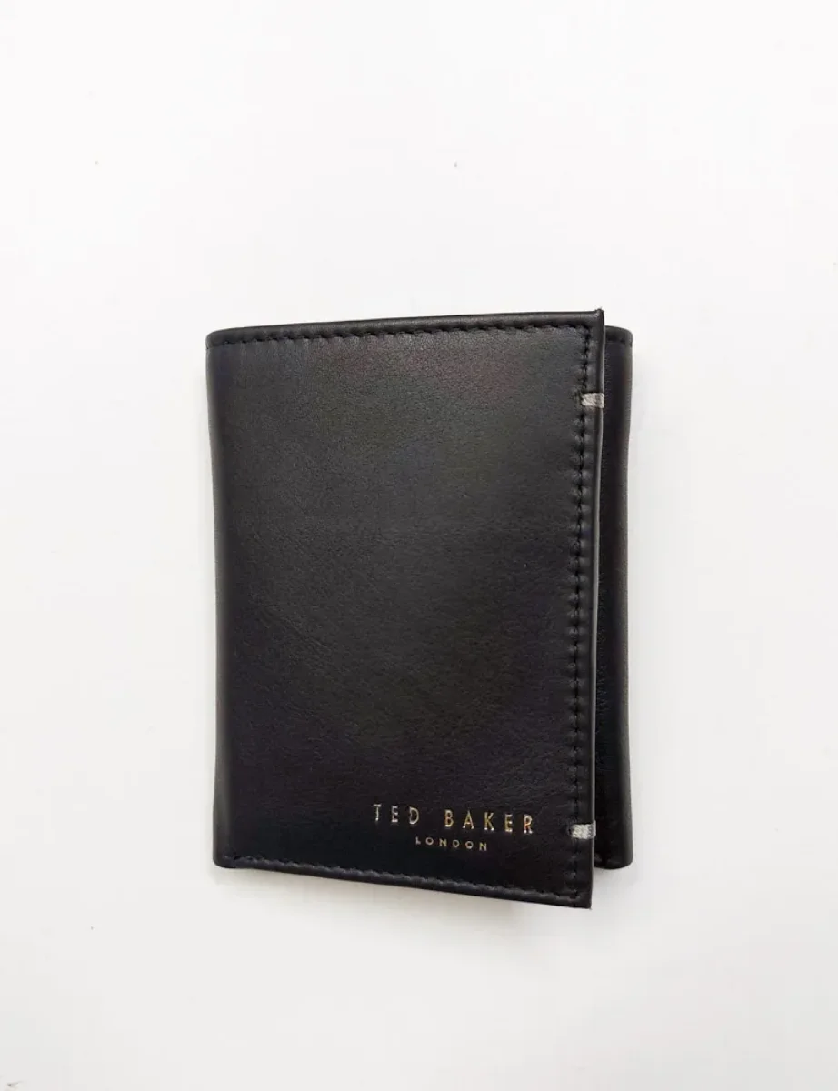 Ted Baker Jonnys Trifold Leather Wallet | Black