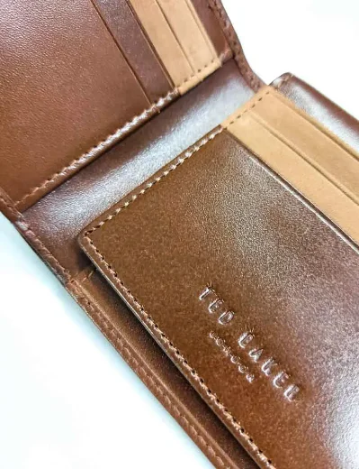 Ted Baker Sammed Folded Leather Wallet | Tan