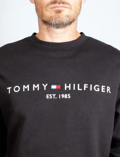 Tommy Hilfiger Embroidered Logo Sweater | Black