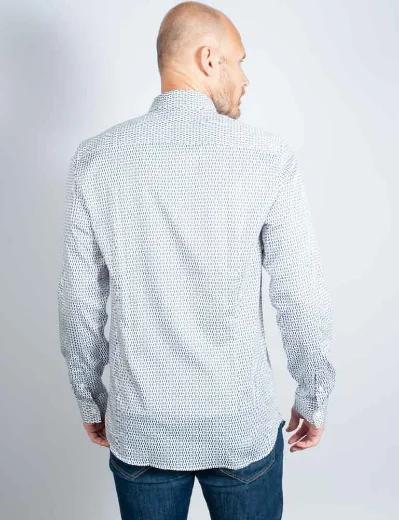 Ted Baker Conifur Circle Geo Print LS Shirt | Lt Blue