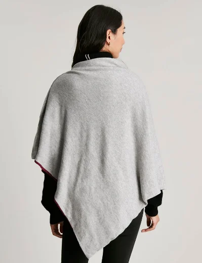 Joules Womens Beatrice Knitted Cape | Grey Marl