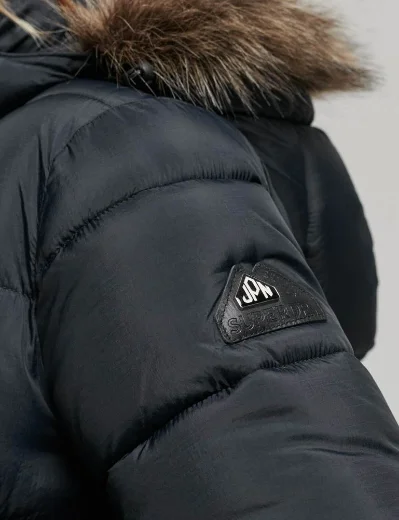 Superdry Vintage Hooded Mid Layer Jacket | Black