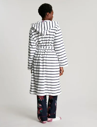 Joules Women's Rita Stripe Dressing Gown | Navy\Cream
