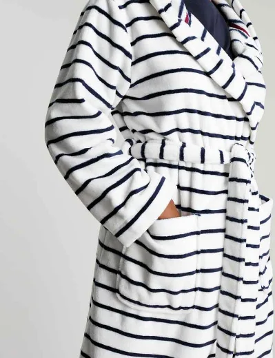 Joules Women's Rita Stripe Dressing Gown | Navy\Cream