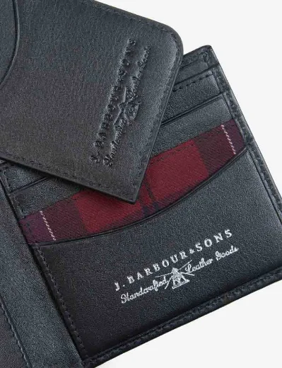 Barbour Men's Leather Wallet/Card Giftset | Black