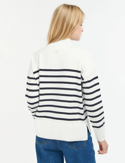 Barbour Women's Pearl Stripe Knitted Jumper | Ecru/Stripe