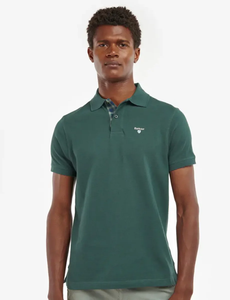 Barbour Tartan Pique Polo Shirt | Green Gables