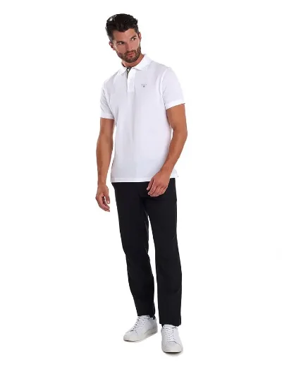 Barbour Tartan Pique Polo Shirt | White /Dress Tartan