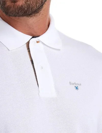 Barbour Tartan Pique Polo Shirt | White /Dress Tartan