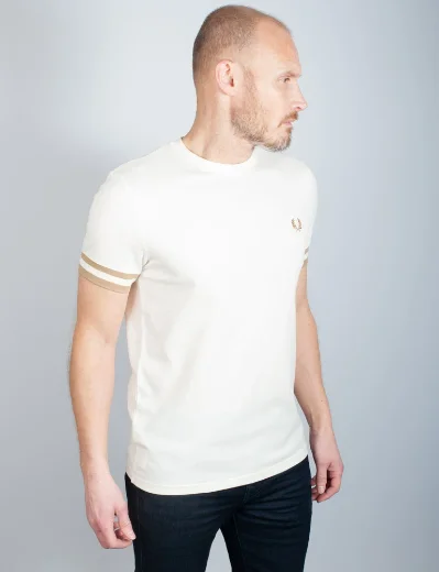 Fred Perry Bold Tipped Pique T-Shirt | Ecru