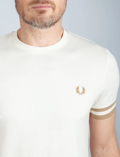 Fred Perry Bold Tipped Pique T-Shirt | Ecru