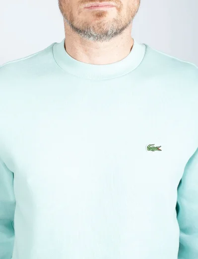 Mens Lacoste Organic Cotton Blend Fleece Sweatshirt | Light Green
