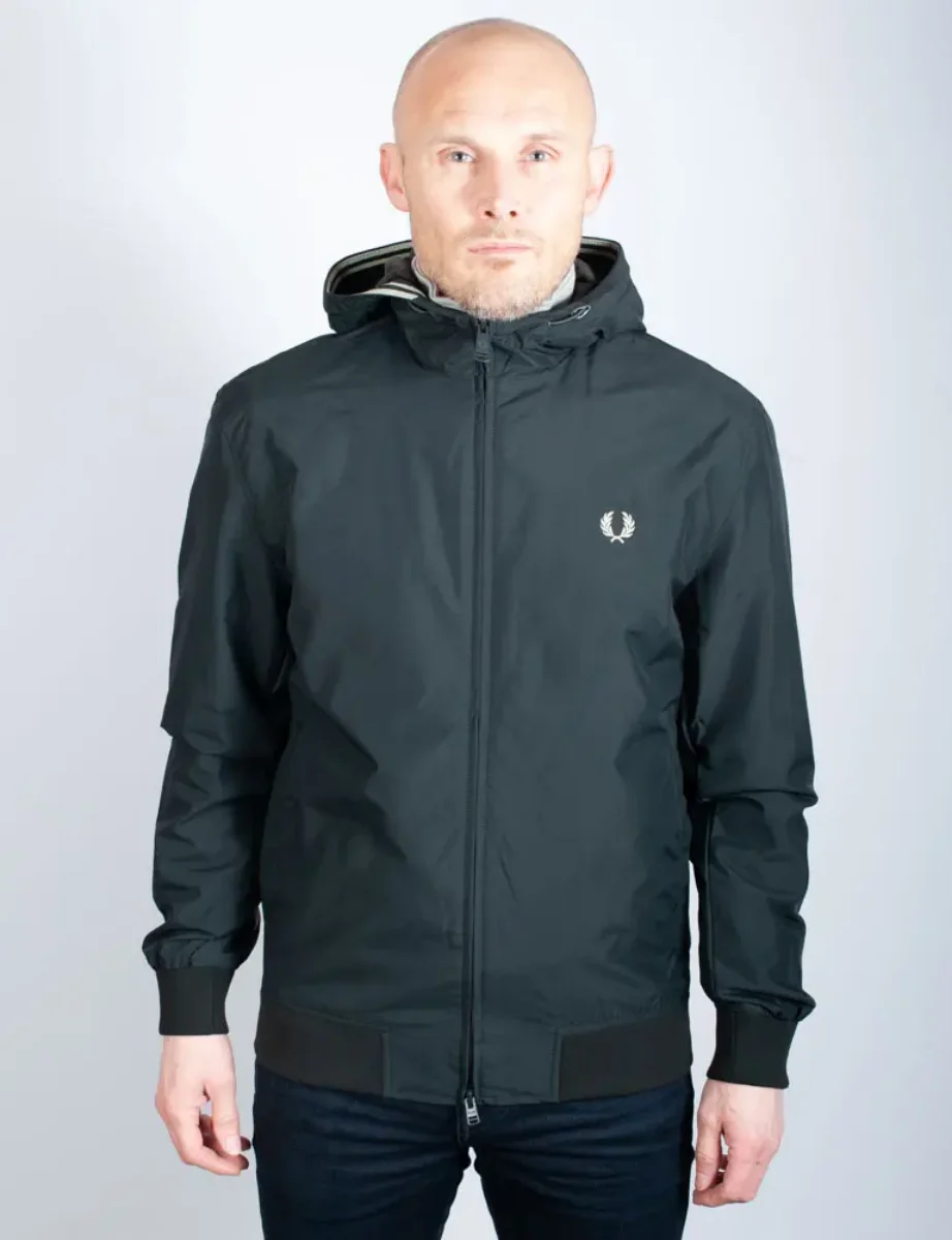 Fred Perry Hooded Brentham Jacket | Night Green