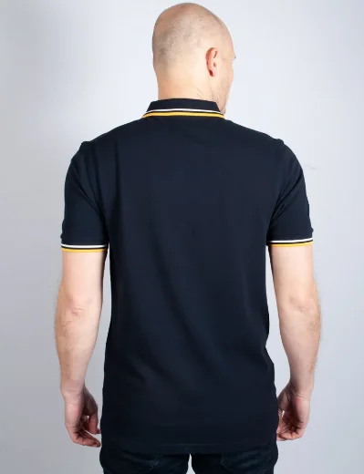 Fred Perry Twin Tipped Polo Shirt | Navy/Ecru/Golden