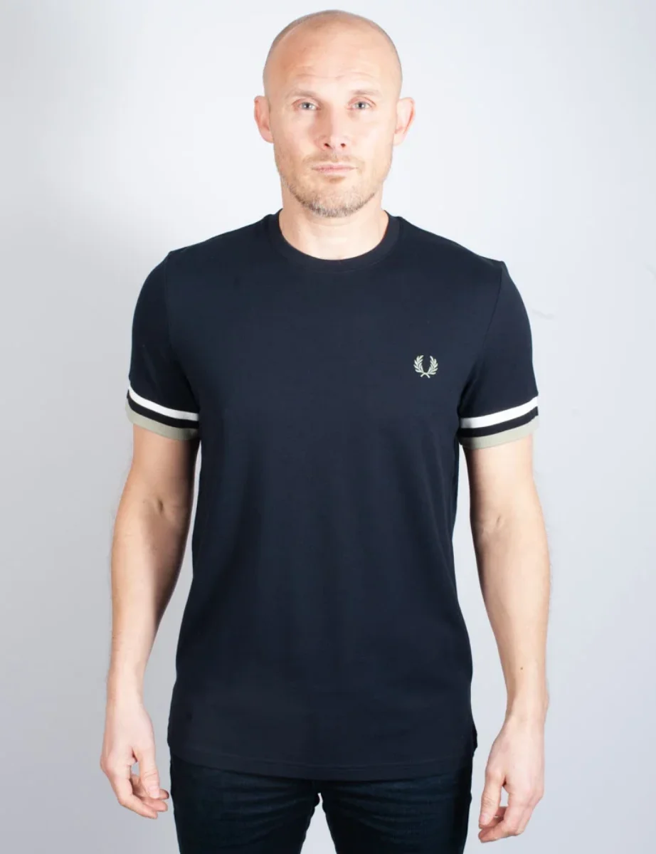 Fred Perry Bold Tipped Pique T-Shirt | Navy