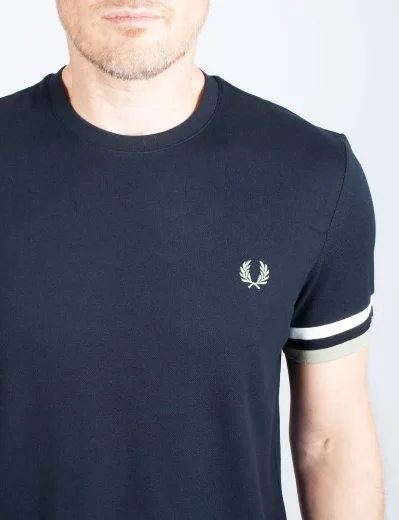 Fred Perry Bold Tipped Pique T-Shirt | Navy