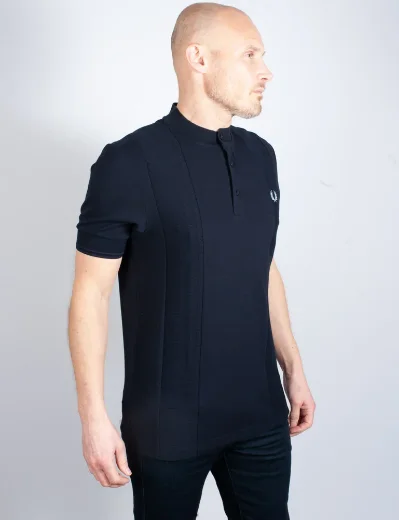 Fred Perry Contrast Trim Henley Shirt | Navy