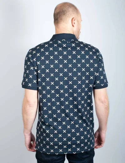 Lyle & Scott Shuttle Print Polo | Dark Navy