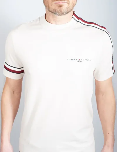 Tommy Hilfiger Signature Tape T-Shirt | Feather White