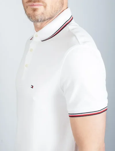 Tommy Hilfiger RWB Tipped Polo Shirt | White