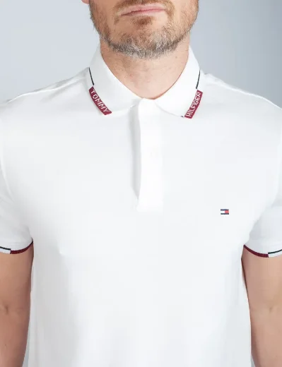 Tommy Hilfiger Collar Placement Logo Polo | White