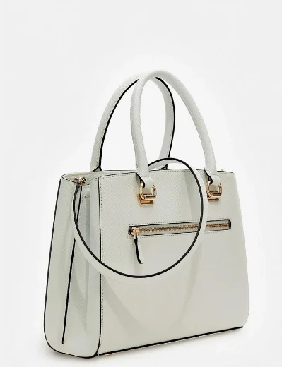 Guess Noelle Saffiano Handbag | White