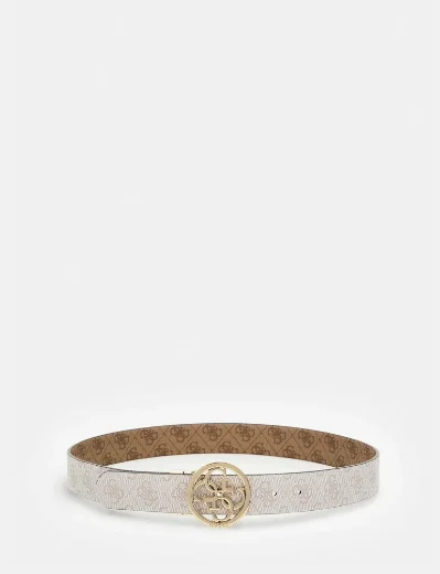 Guess Noelle 4G Logo Reversible Belt | Dove/Latte