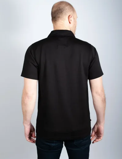 Luke Mainline Hardy Zip Polo Shirt | Black