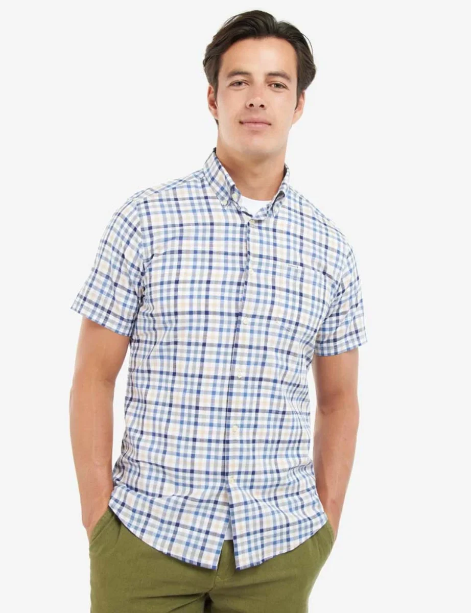 Barbour Kinson Tailored Check Shirt | Stone