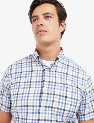 Barbour Kinson Tailored Check Shirt | Stone