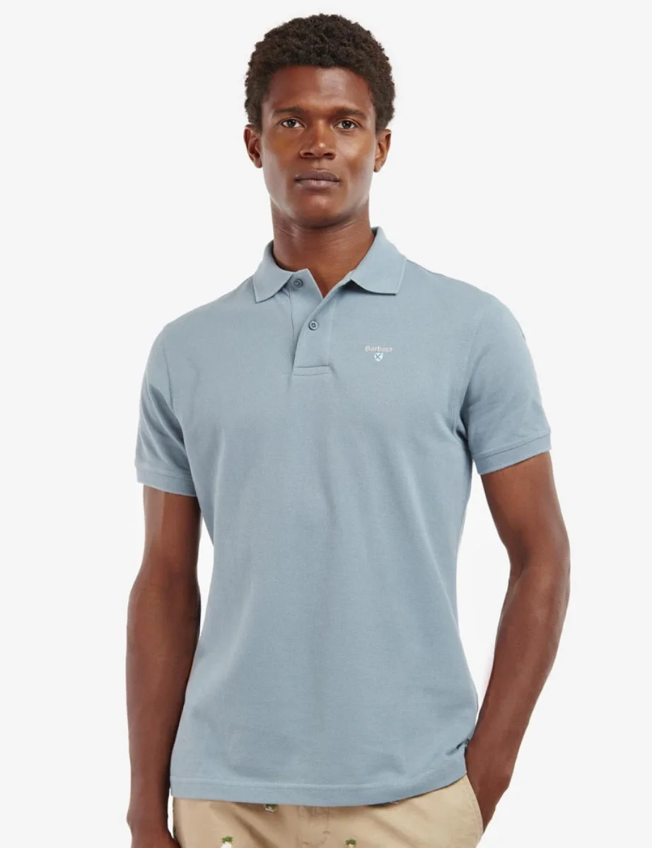 Barbour Sports Pique Polo Shirt | Washed Blue